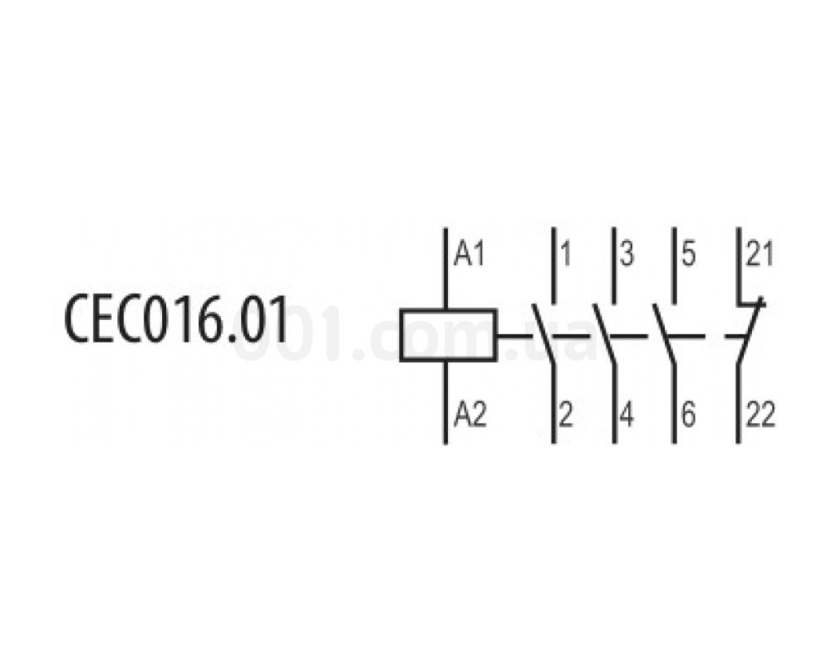 Контактор мініатюрний CEC 16.01 230V/AC 16A 7,5kW AC3, ETI 98_78.jpg - фото 3