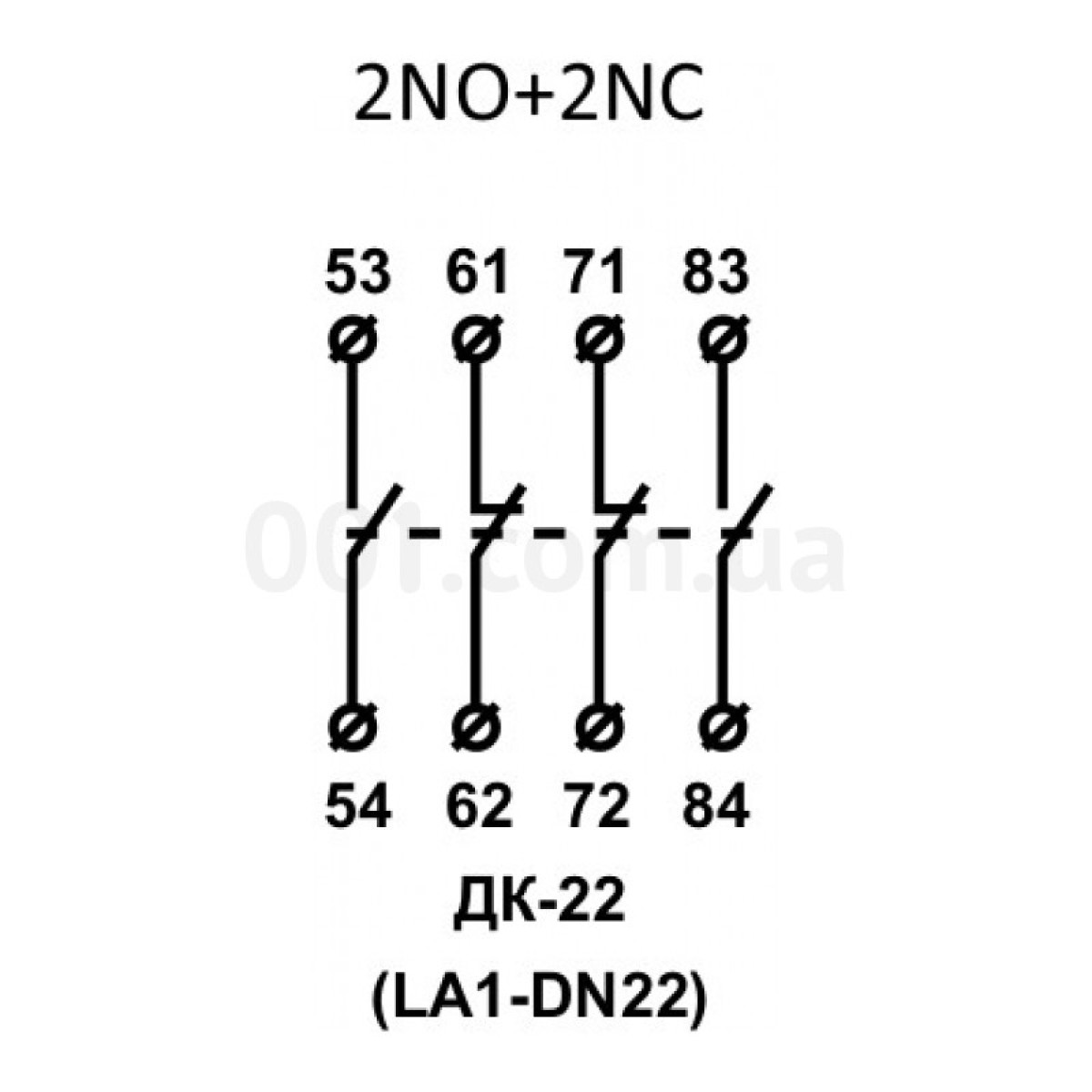 Додаткові контакти ДК-22 (LA1-DN22) 2НО+2НЗ, АСКО-УКРЕМ 98_98.jpg - фото 2