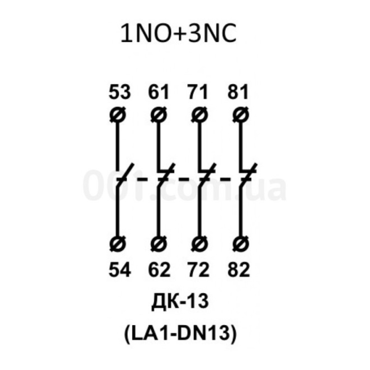 Додаткові контакти ДК-13 (LA1-DN13) 1НО+3НЗ, АСКО-УКРЕМ 98_98.jpg - фото 3