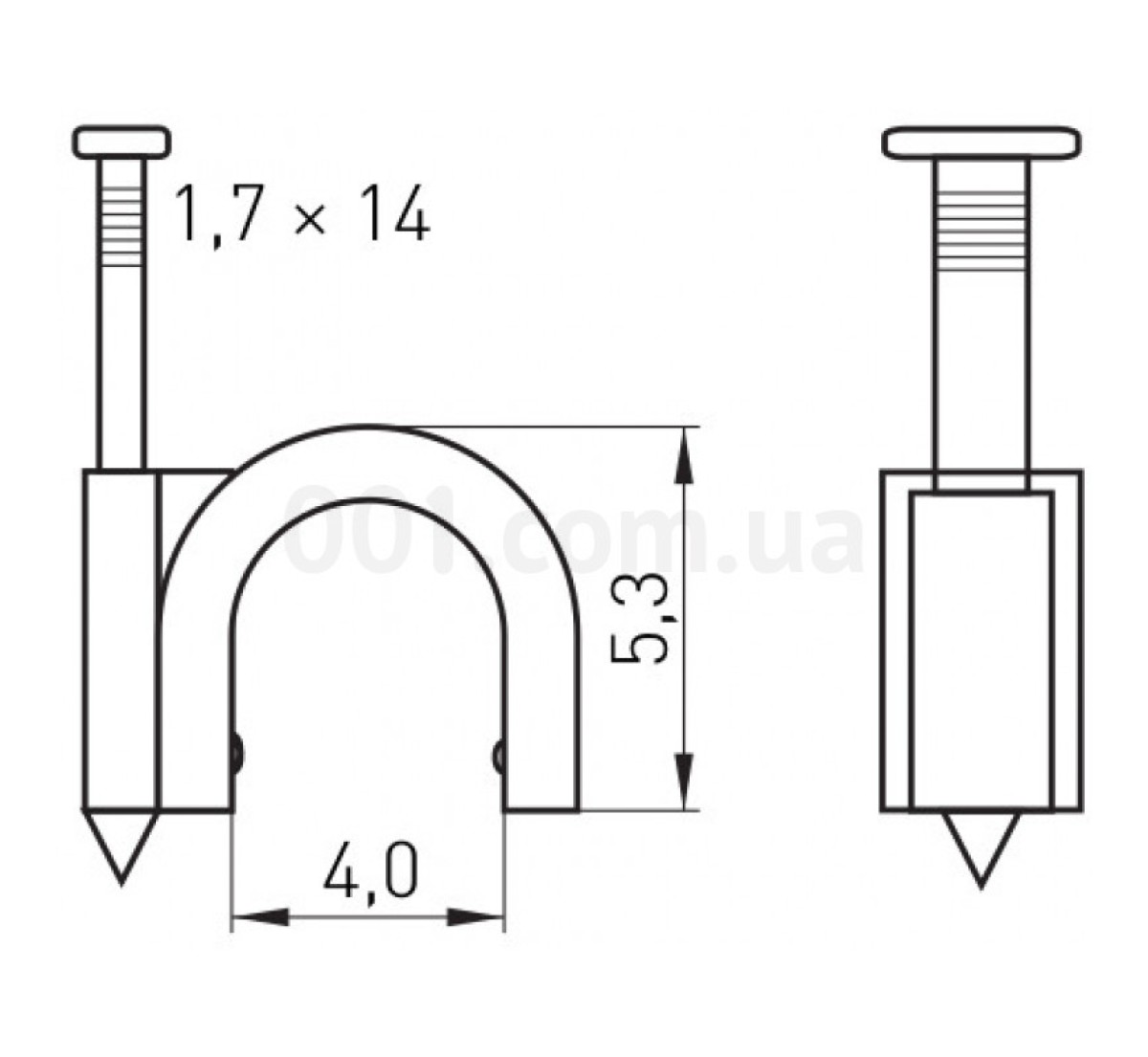 Скоба кабельна 4 мм кругла (упаковка 100 шт.) e.ccc.stand.4, E.NEXT 98_90.jpg - фото 2