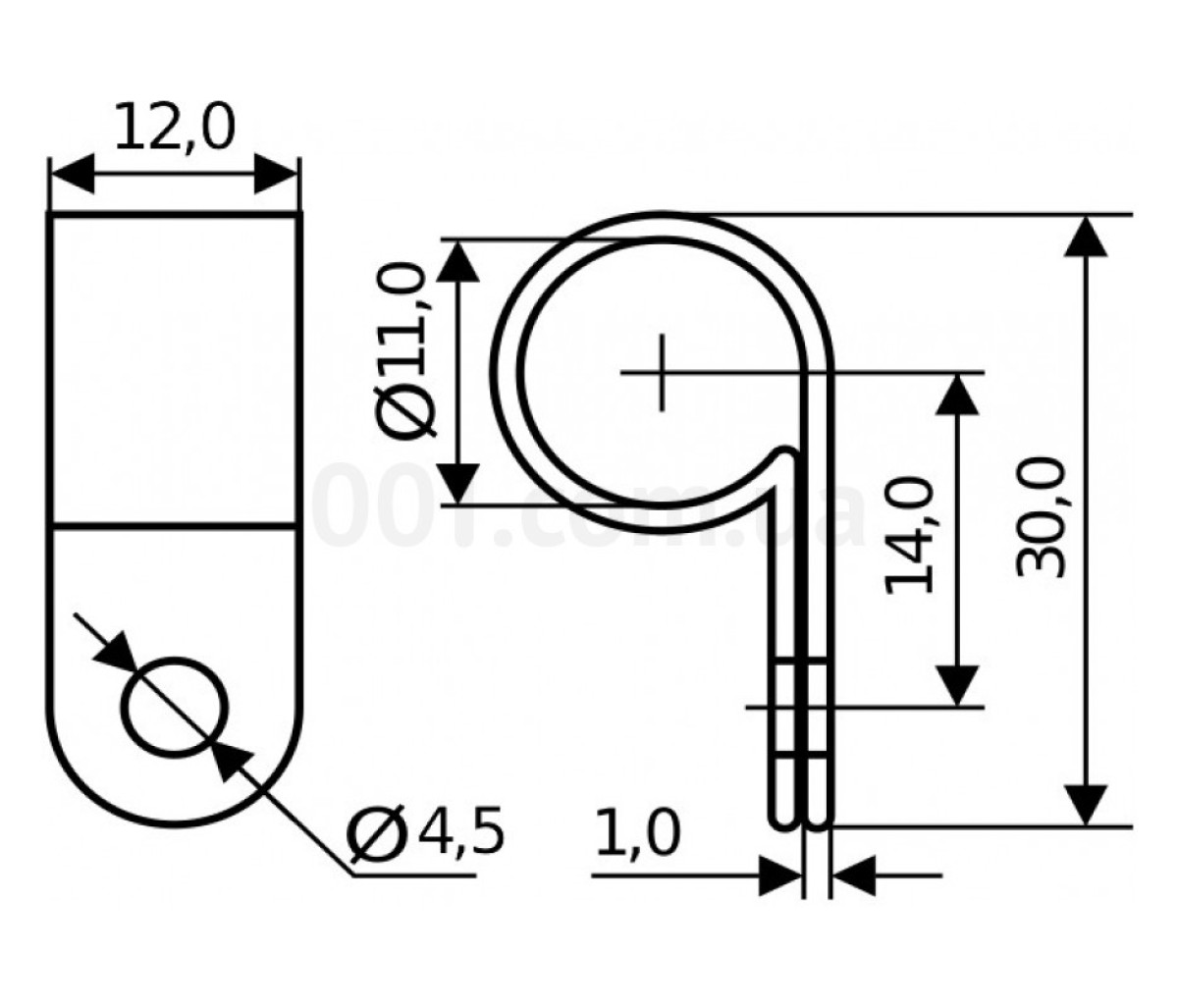 Скоба кабельна ∅11 мм тип 1/2R (упаковка 100 шт.), АСКО-УКРЕМ 98_84.jpg - фото 2