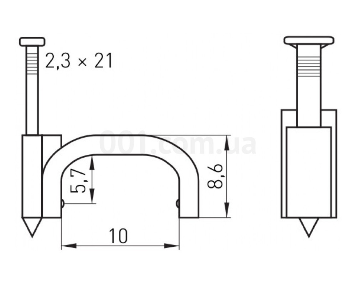 Скоба кабельна 10 мм плоска (упаковка 100 шт.) e.fcc.stand.10, E.NEXT 98_78.jpg - фото 2