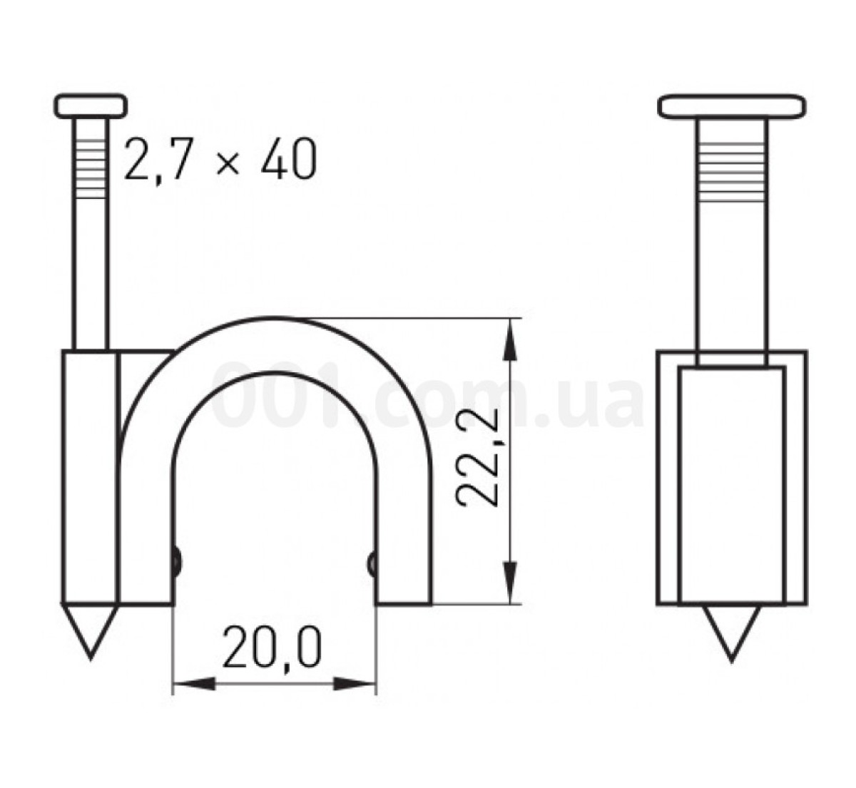 Скоба кабельная 20 мм круглая (упаковка 50 шт.) e.ccc.stand.20, E.NEXT 98_90.jpg - фото 2