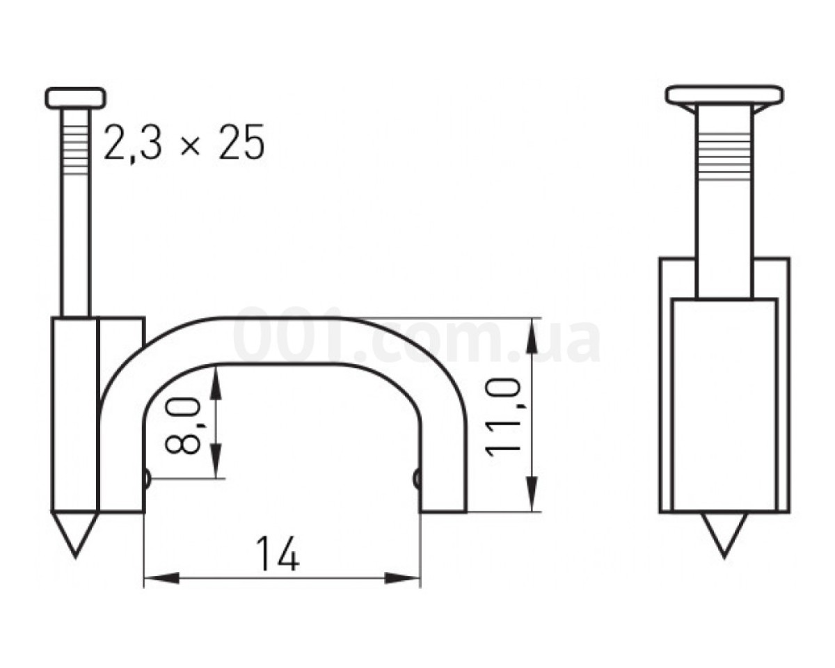 Скоба кабельна 14 мм плоска (упаковка 100 шт.) e.fcc.stand.14, E.NEXT 98_78.jpg - фото 2