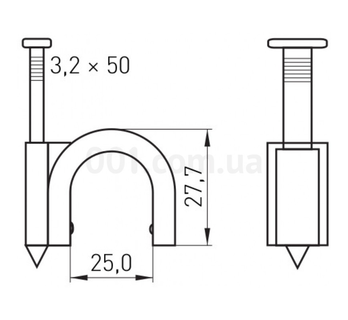 Скоба кабельна 25 мм кругла (упаковка 50 шт.) e.ccc.stand.25, E.NEXT 98_90.jpg - фото 2