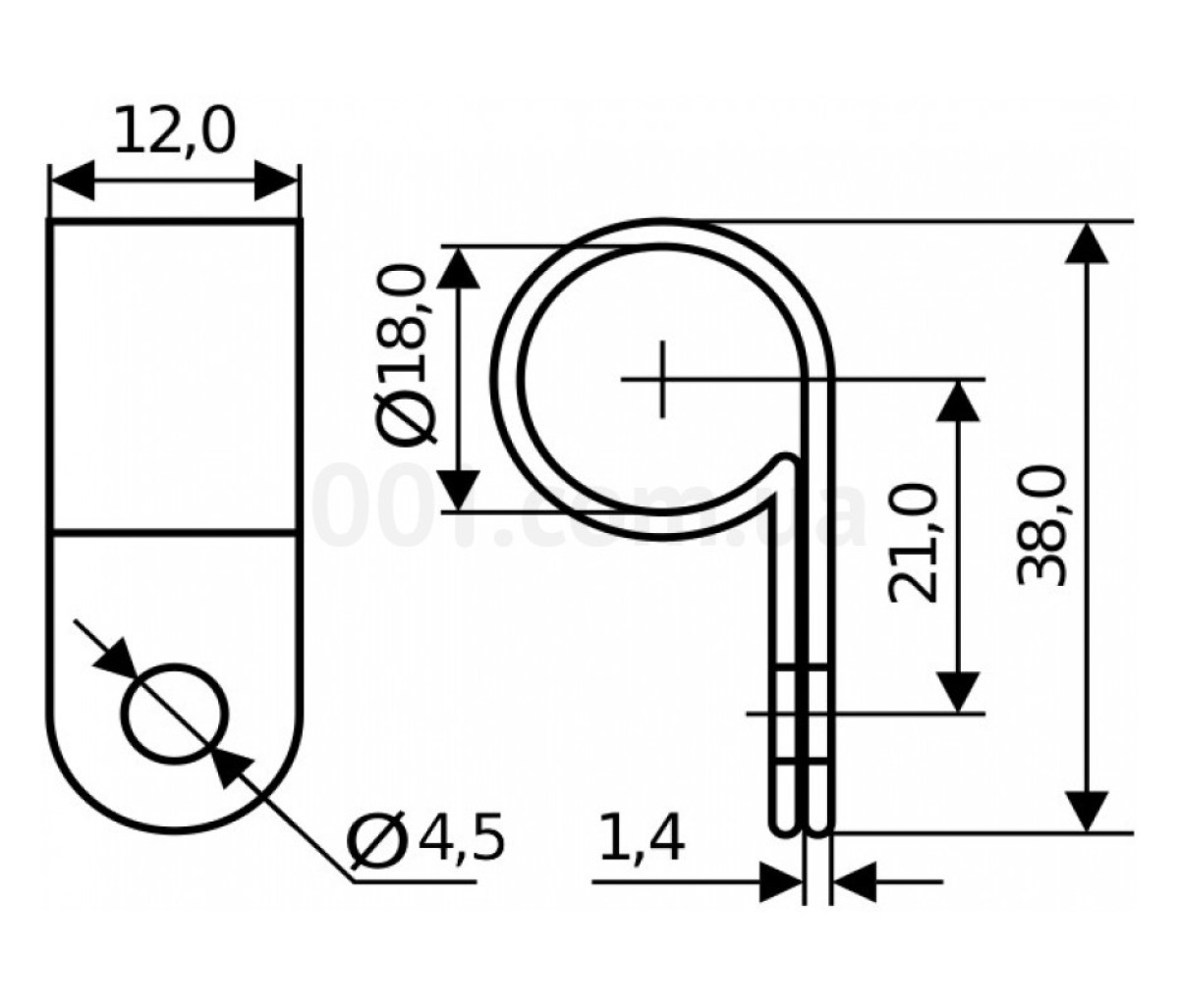 Скоба кабельна ∅18 мм тип 3/4R (упаковка 100 шт.), АСКО-УКРЕМ 98_84.jpg - фото 2