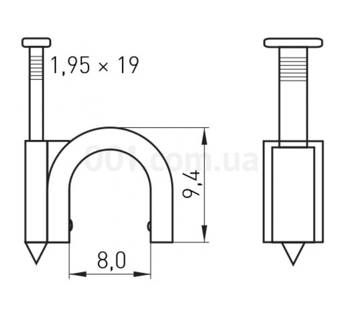 Скоба кабельна 8 мм кругла (упаковка 100 шт.) e.ccc.stand.8, E.NEXT 98_90.jpg - фото 2