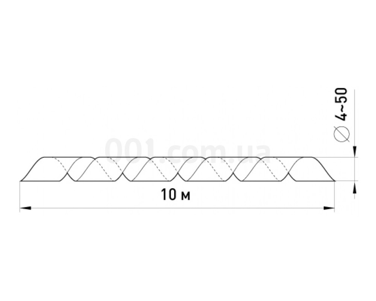 Спиральная обвязка для провода ∅4-50 мм e.spiral.stand.6.black (10 м) черная, E.NEXT 98_78.jpg - фото 2