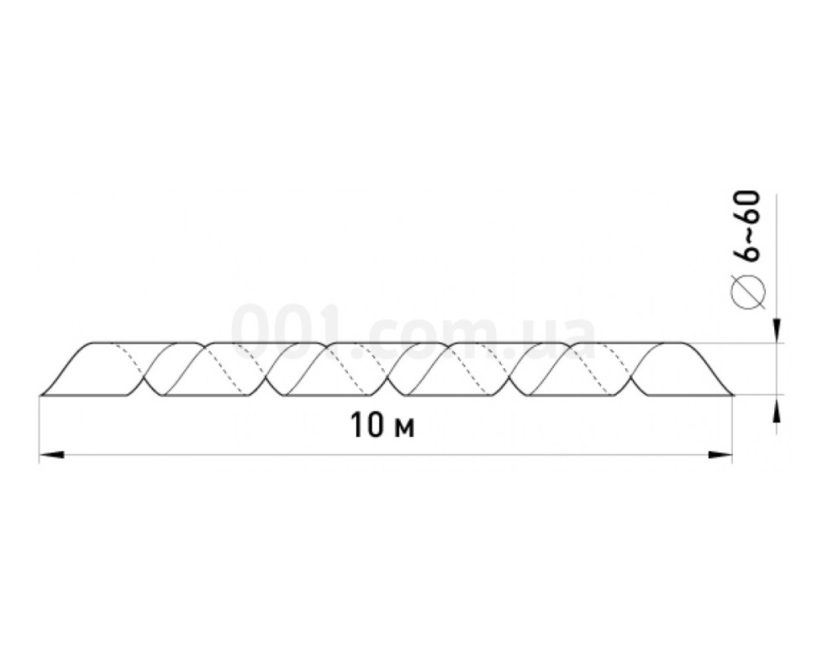 Спиральная обвязка для провода ∅6-60 мм e.spiral.stand.8.black (10 м) черная, E.NEXT 98_78.jpg - фото 2