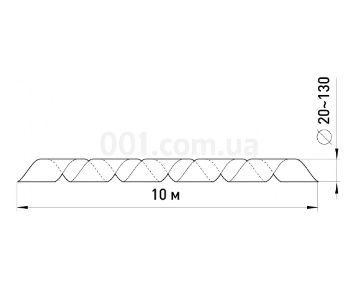 Спиральная обвязка для провода ∅20-130 мм e.spiral.stand.24.black (10 м) черная, E.NEXT 98_78.jpg - фото 2