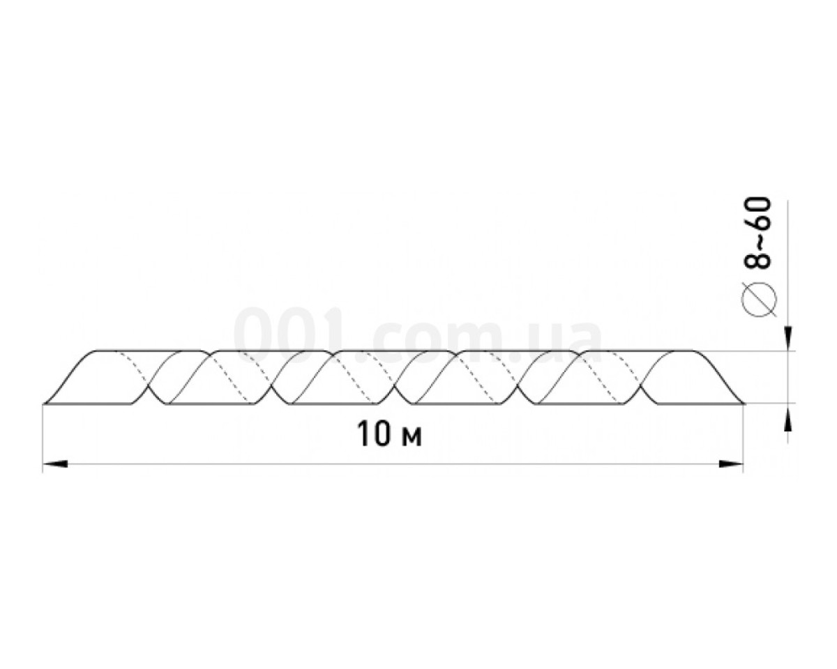 Спіральна обв'язка для проводу ∅8-60 мм e.spiral.stand.10 (10 м), E.NEXT 98_78.jpg - фото 2