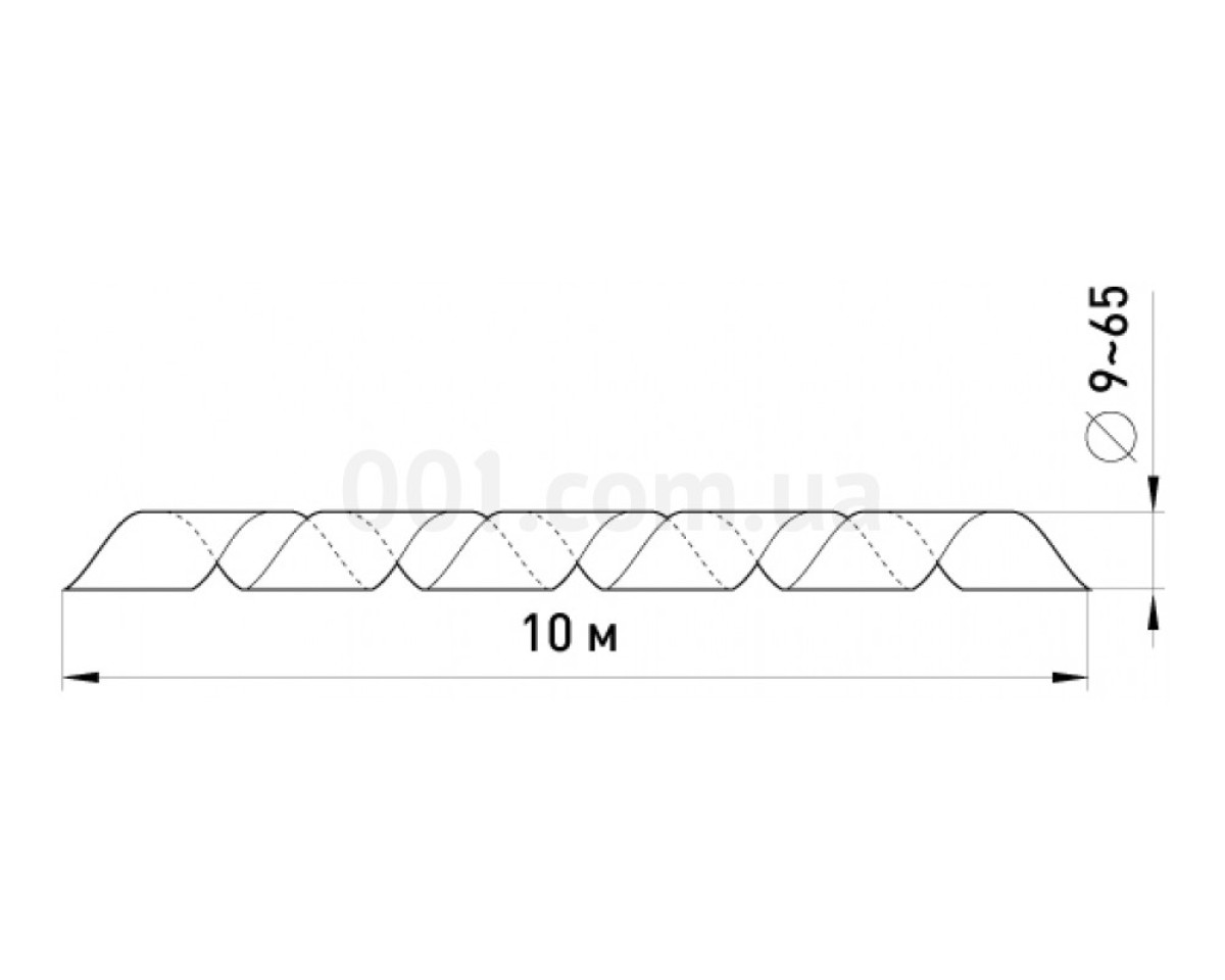 Спиральная обвязка для провода ∅9-65 мм e.spiral.stand.12.black (10 м) черная, E.NEXT 98_78.jpg - фото 2