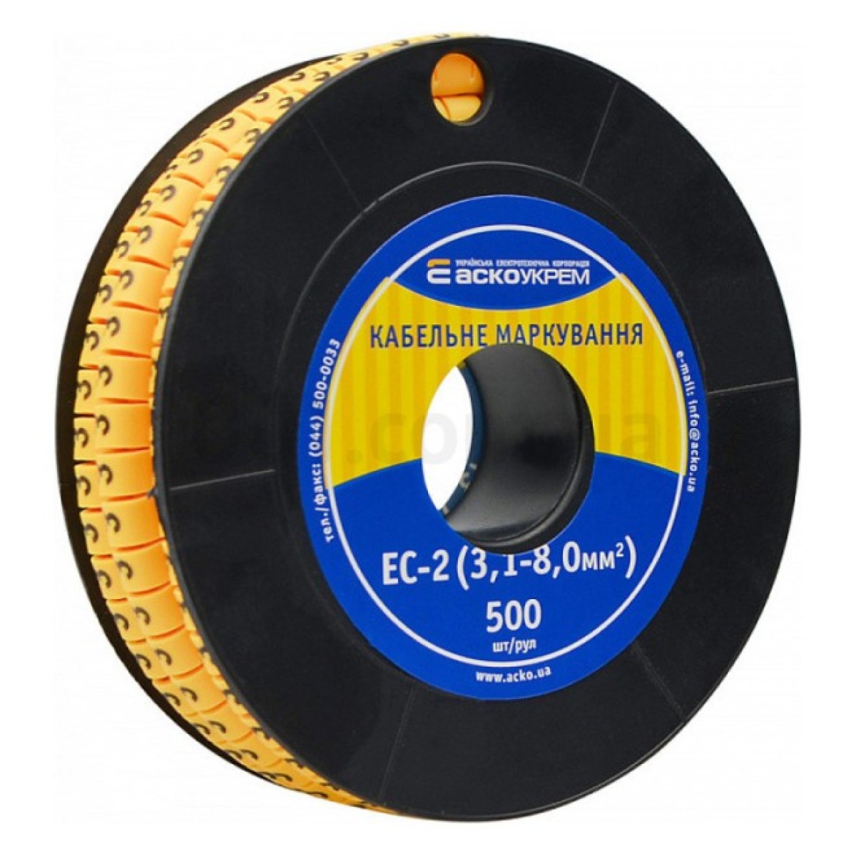 Маркировка EC-2 для кабеля 3,1-8,0 мм² символ «3» (рулон 500 шт.), АСКО-УКРЕМ 98_98.jpg - фото 1