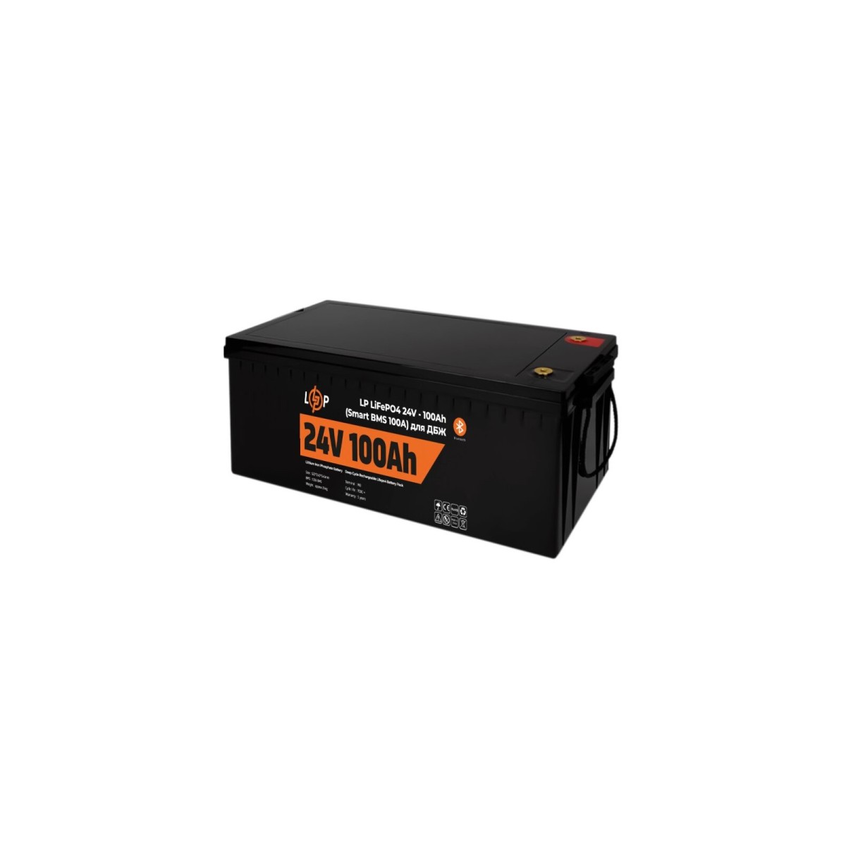 Аккумулятор LP LiFePO4 для ИБП 24V (25,6V) - 100 Ah (2560Wh) (Smart BMS 100А) с BT пластик 256_256.jpg