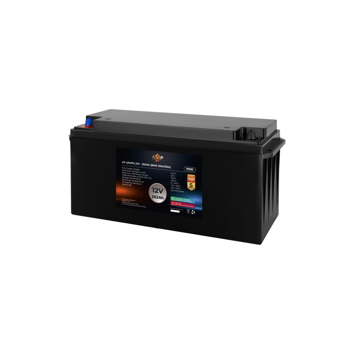 Акумулятор LP LiFePO4 для ДБЖ 12V (12,8V) - 202 Ah (2586Wh) (BMS 100A/50A) пластик для ДБЖ 256_256.jpg