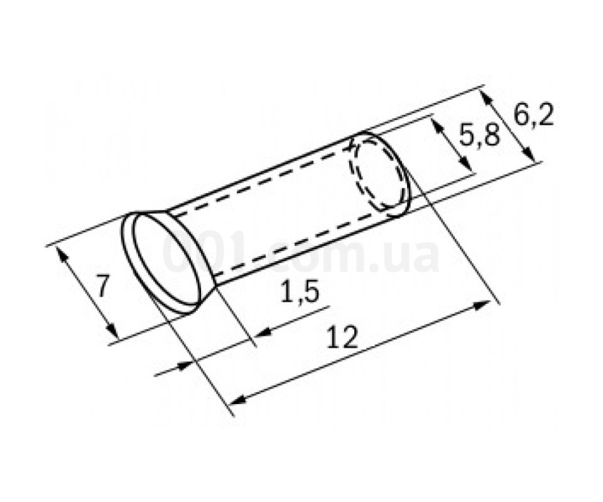 Накінечник-гільза НГ 16-12 без ізоляції 16 мм² (упаковка 20 шт.), IEK 98_82.jpg - фото 2