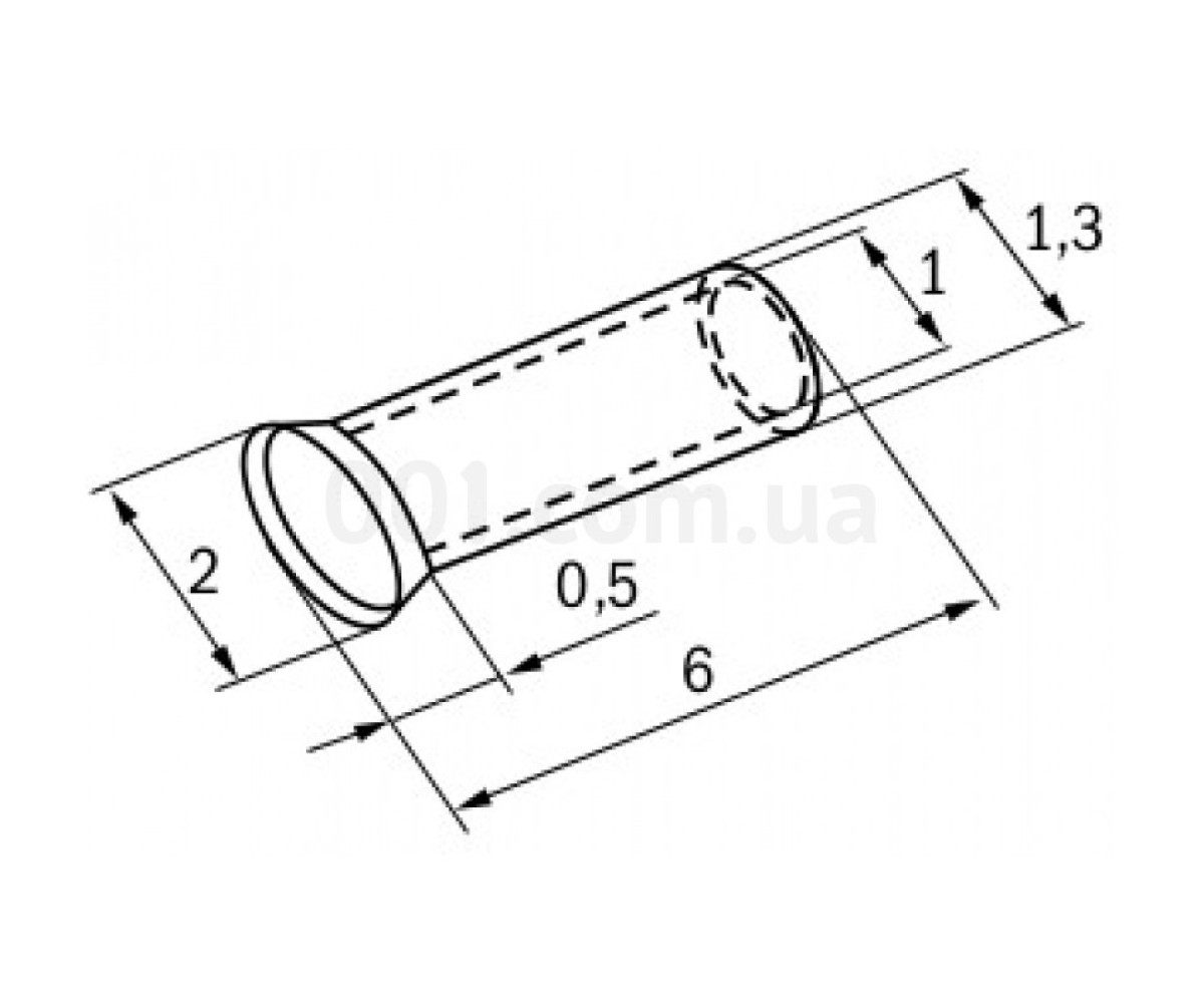 Накінечник-гільза НГ 0,5-6 без ізоляції 0,5 мм² (упаковка 500 шт.), IEK 98_82.jpg - фото 2
