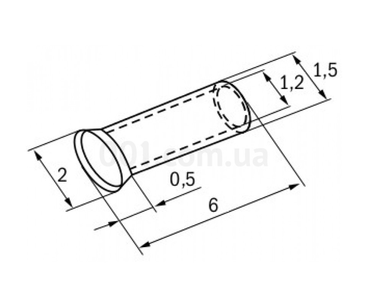 Накінечник-гільза НГ 0,75-6 без ізоляції 0,75 мм² (упаковка 500 шт.), IEK 98_82.jpg - фото 2