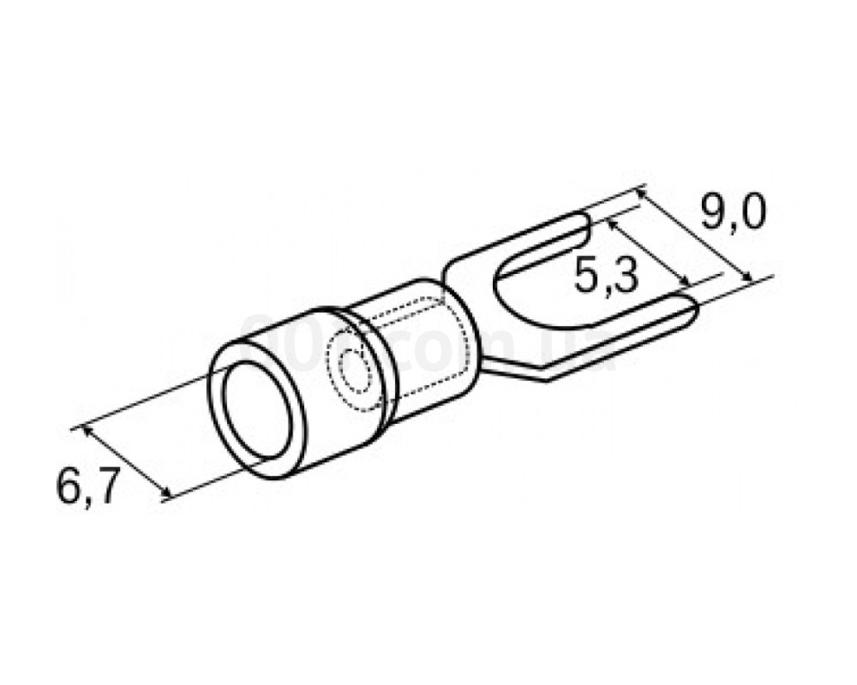 Накінечник НВИ 5,5-5 вилка 4,0-6,0 мм² (упаковка 20 шт.), IEK 98_78.jpg - фото 2