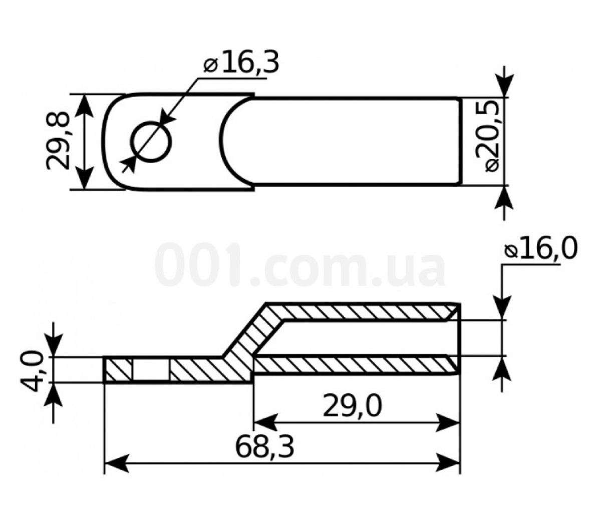 Наконечник SC-150-16 медный луженный кабельный под пайку, АСКО-УКРЕМ 98_86.jpg - фото 2