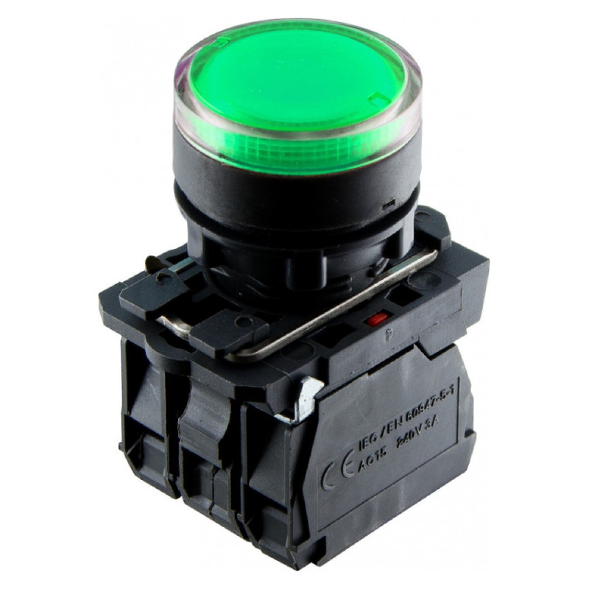 Кнопка з підсвічуванням без фіксації (1НВ+1НЗ) зелена TB5-AW33M5, АСКО-УКРЕМ 98_98.jpg - фото 1