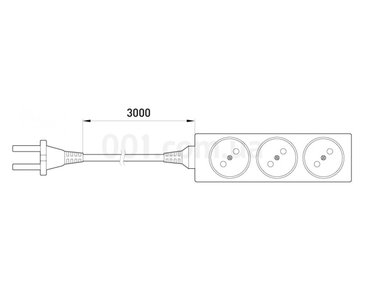 Удлинитель на 3 гнезда 3 м без заземления e.es.3.3, E.NEXT 98_78.jpg - фото 2