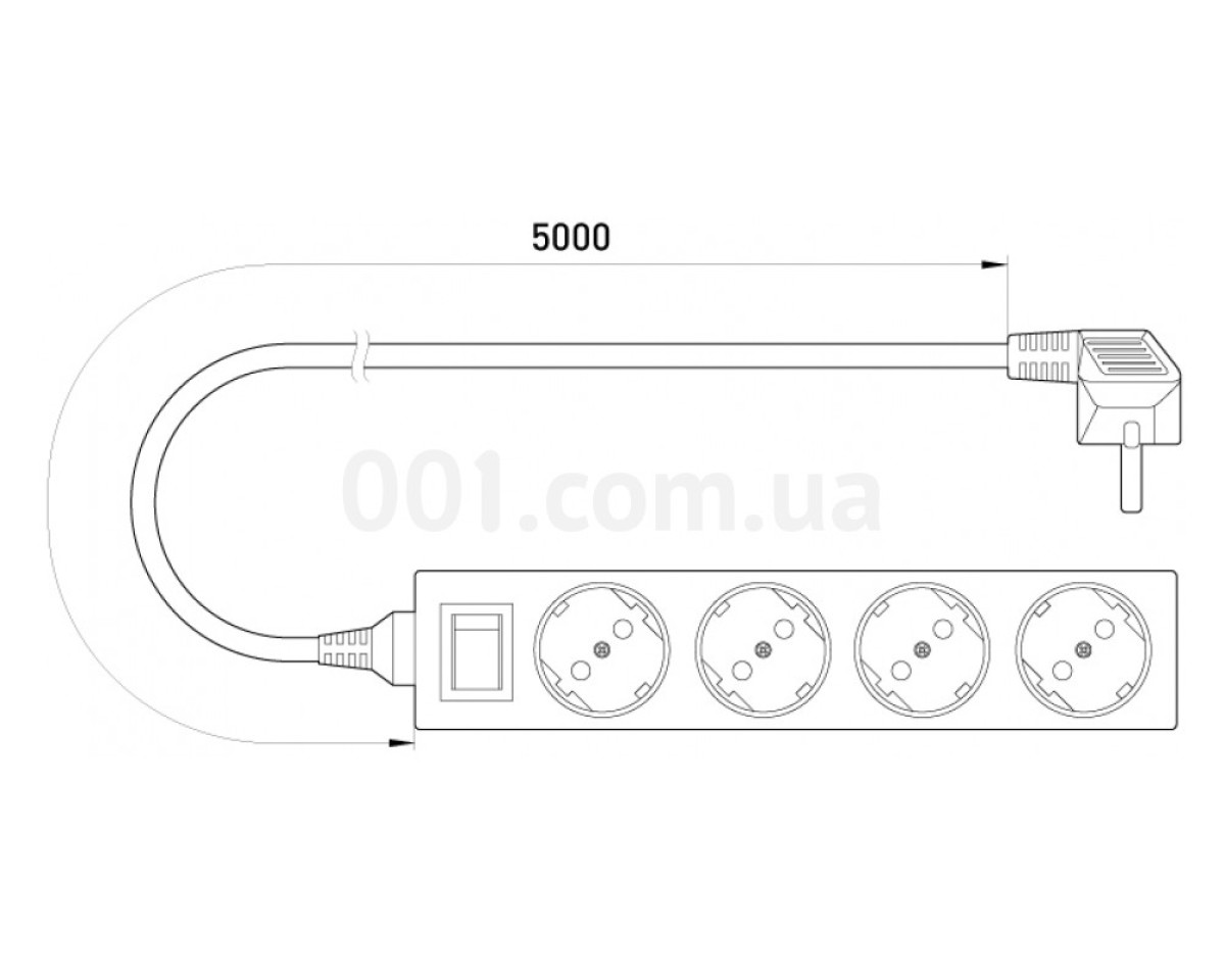 Удлинитель на 4 гнезда 5 м с заземлением, выключателем и защитными шторками e.es.4.5.z.s.b, E.NEXT 98_78.jpg - фото 2