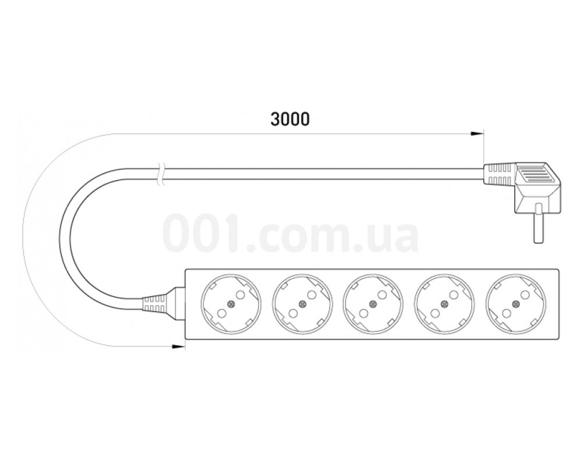Удлинитель на 5 гнезд 3 м с заземлением с защитными шторками e.es.5.3.z.b, E.NEXT 98_78.jpg - фото 2