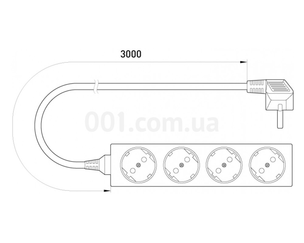 Удлинитель на 4 гнезда 3 м с заземлением и защитными шторками e.es.4.3.z.b, E.NEXT 98_78.jpg - фото 2