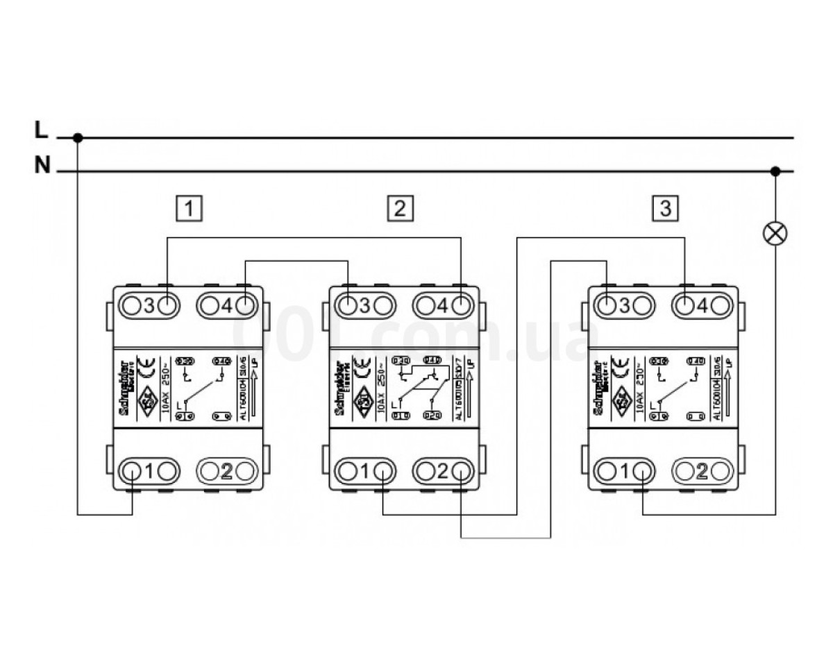 Вимикач 1-клавішний прохідний (перемикач) білий EPH0400121 серія Asfora, Schneider Electric 98_78.jpg - фото 2