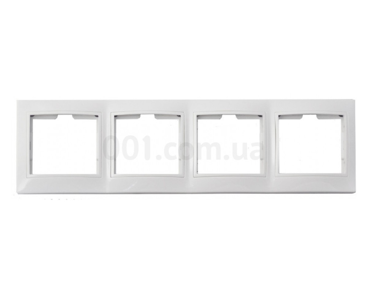 Рамка чотирипостова горизонтальна біла Pм-4-Fl-W серія FL, АСКО-УКРЕМ 98_78.jpg - фото 1