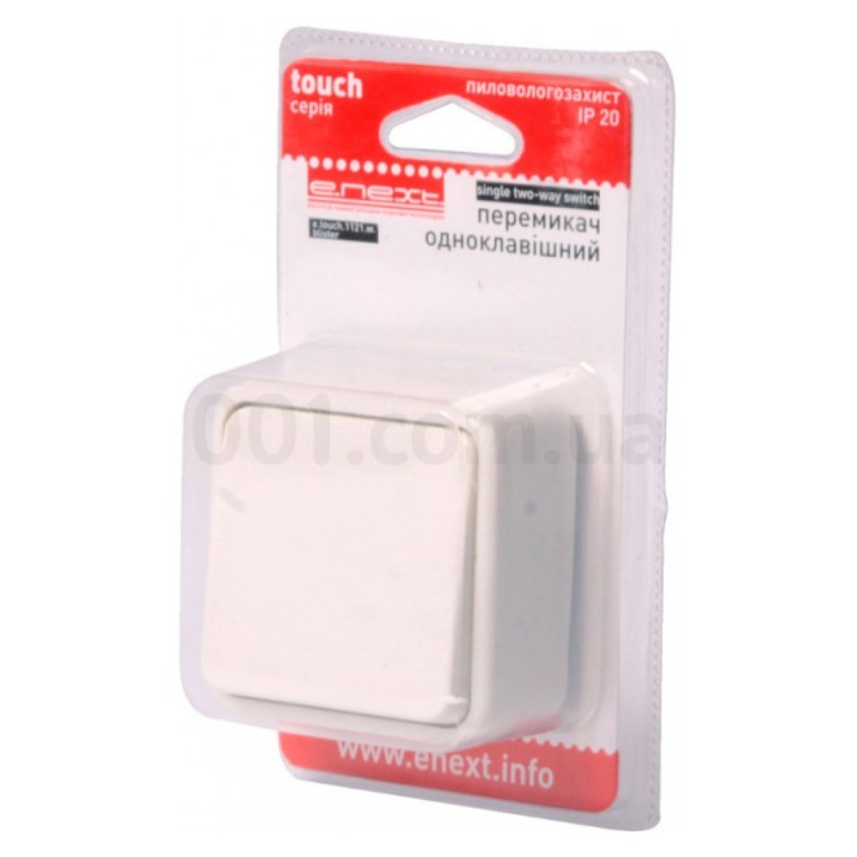 Выключатель двухклавишный (блистерная упаковка) белый e.touch.1112.w.blister серия e.touch, E.NEXT 98_98.jpg - фото 3