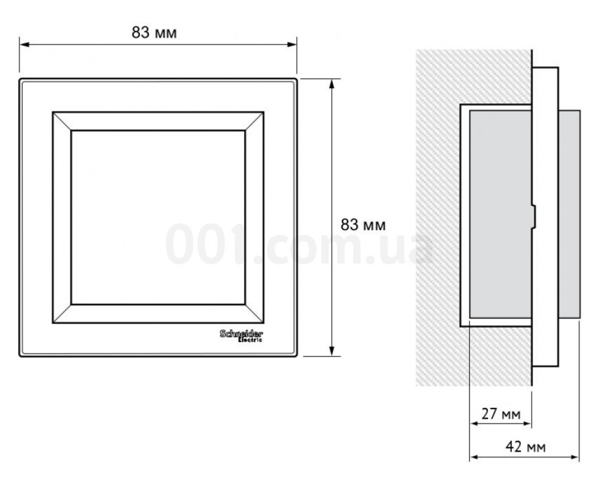 Вимикач 2-клавішний кнопковий кремовий EPH1100123 серія Asfora, Schneider Electric 98_80.jpg - фото 2