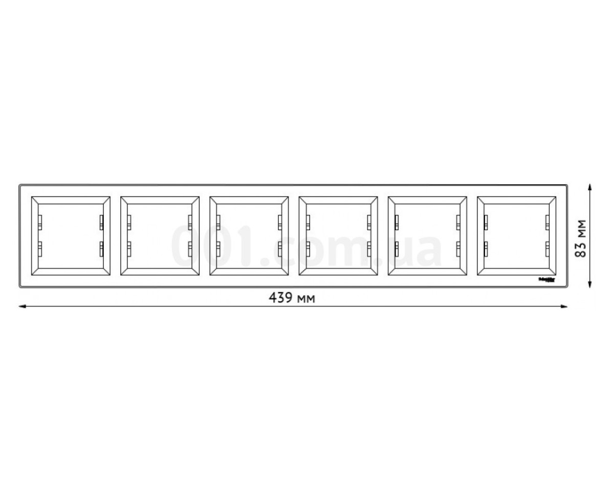 Рамка 6-місна горизонтальна біла EPH5800621 серія Asfora, Schneider Electric 98_78.jpg - фото 2