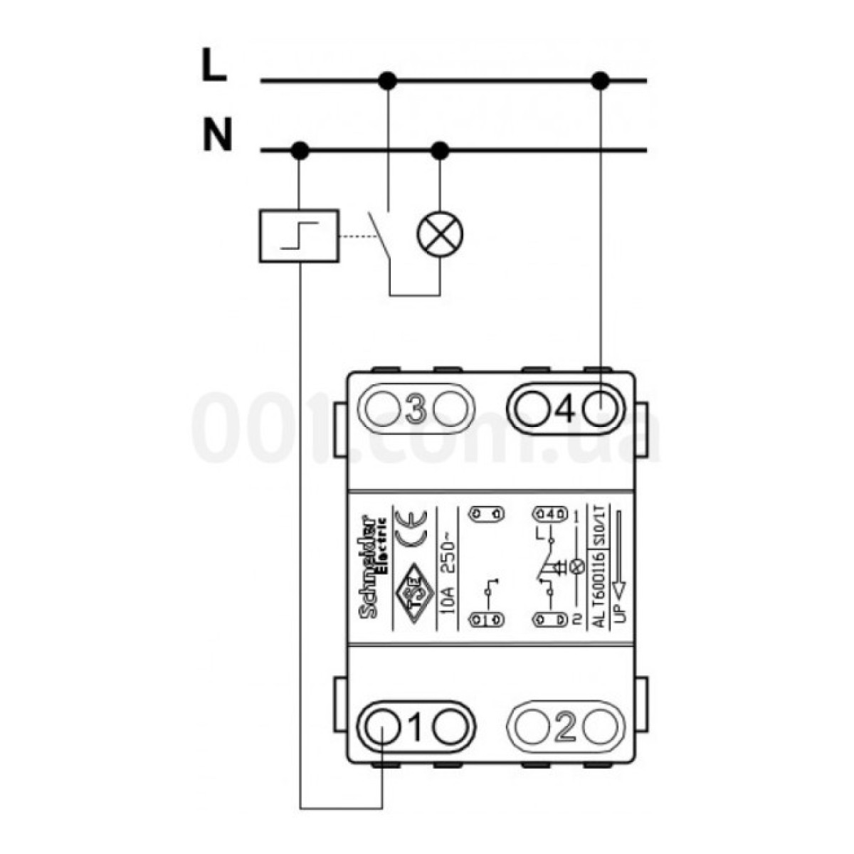 Выключатель 1-клавишный кнопочный с подсветкой белый EPH1600121 серия Asfora, Schneider Electric 98_98.jpg - фото 3
