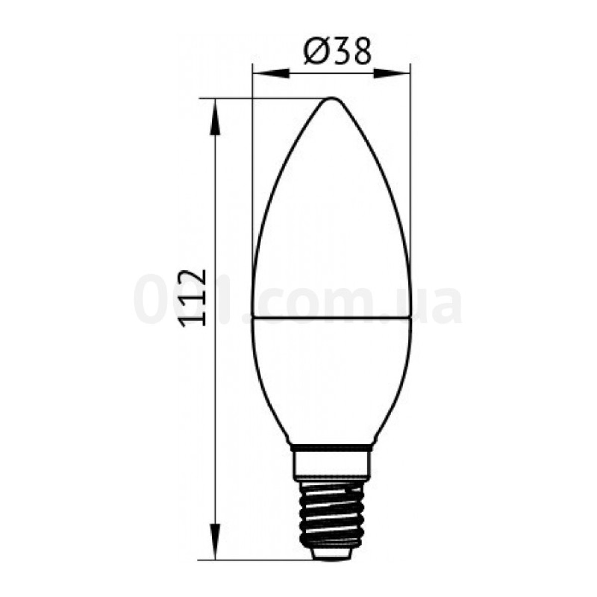 Світлодіодна лампа LED ALFA C35 (свічка) 6 Вт 230В 4000К E14, IEK 98_98.jpg - фото 2