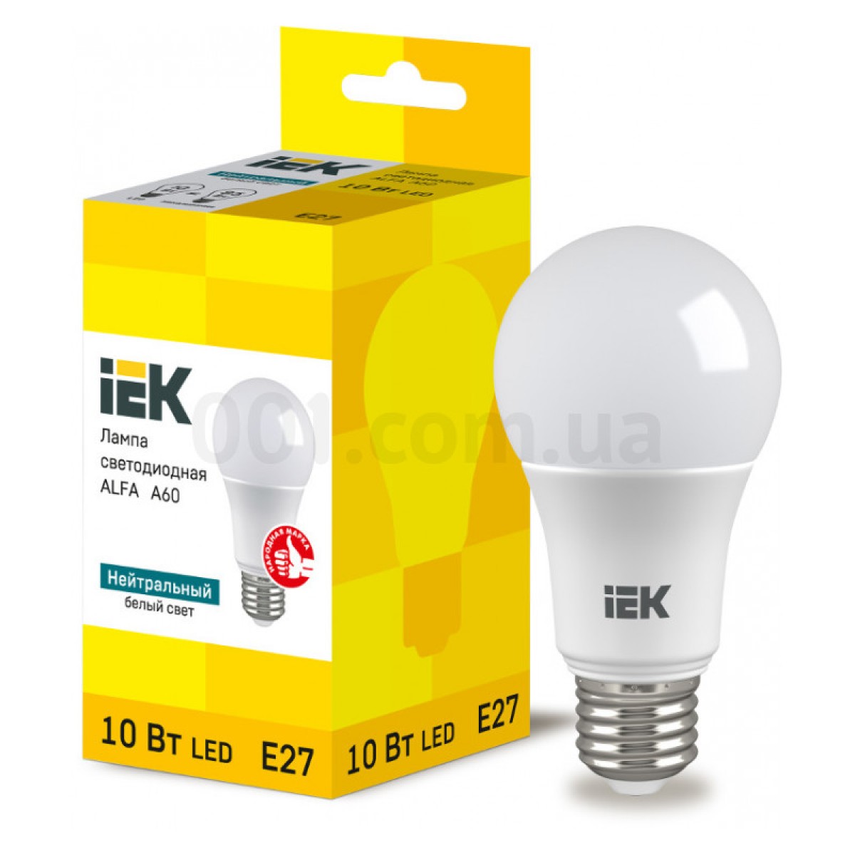Світлодіодна лампа LED ALFA A60 (груша) 10 Вт 230В 4000К E27, IEK 98_98.jpg - фото 1