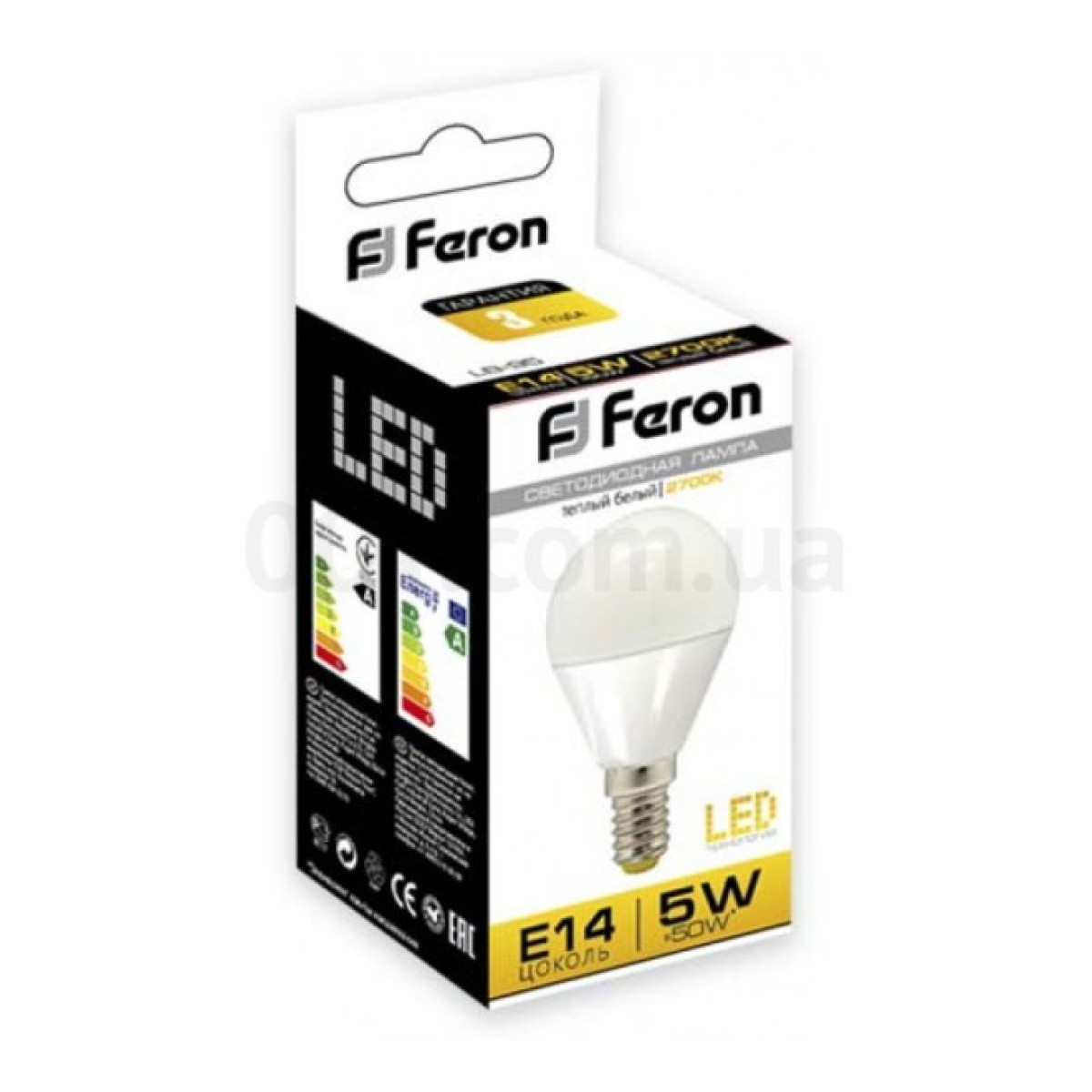 Світлодіодна лампа LB-95 P45 (куля) 5Вт 2700K E14, Feron 98_98.jpg - фото 2