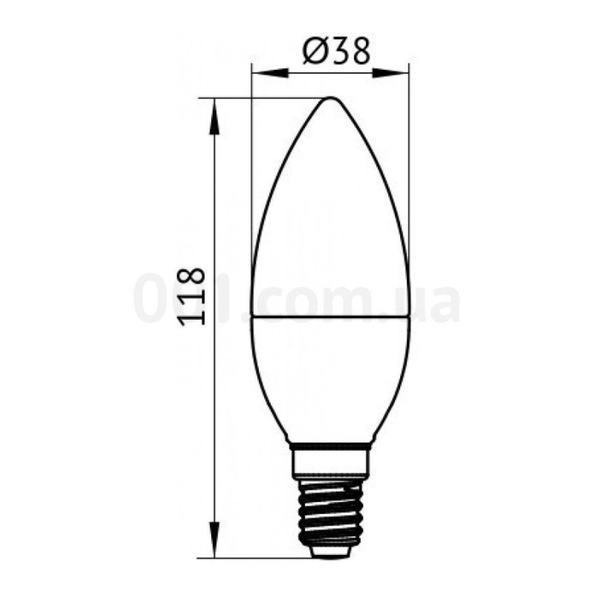 Світлодіодна лампа LED ALFA C35 (свічка) 10 Вт 230В 6500К E14, IEK 98_98.jpg - фото 2