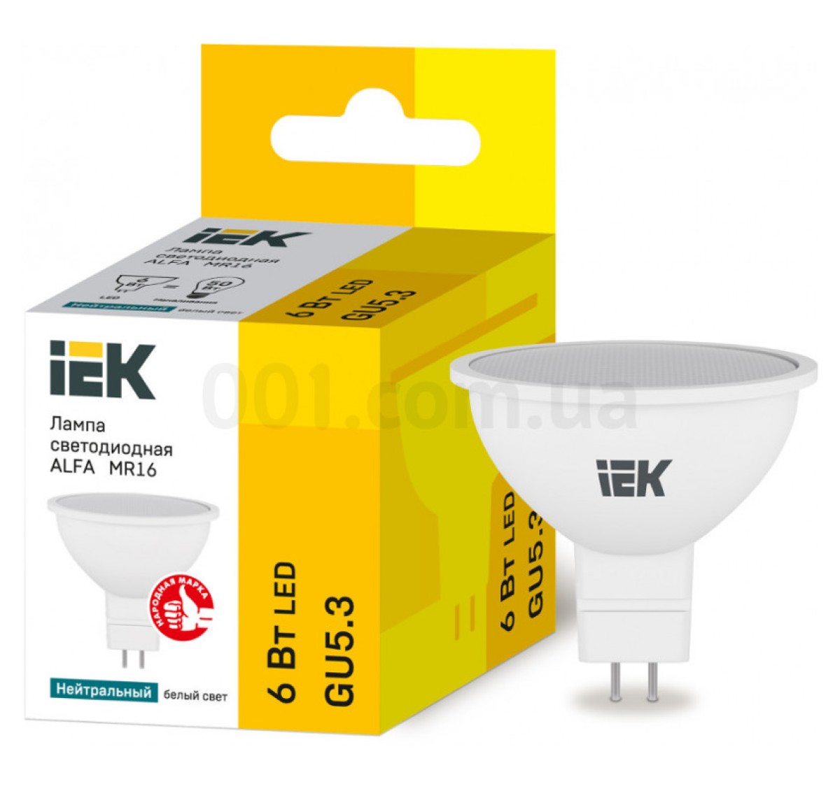 Світлодіодна лампа LED ALFA MR16 (софіт) 6 Вт 230В 4000К GU5.3, IEK 256_241.jpg