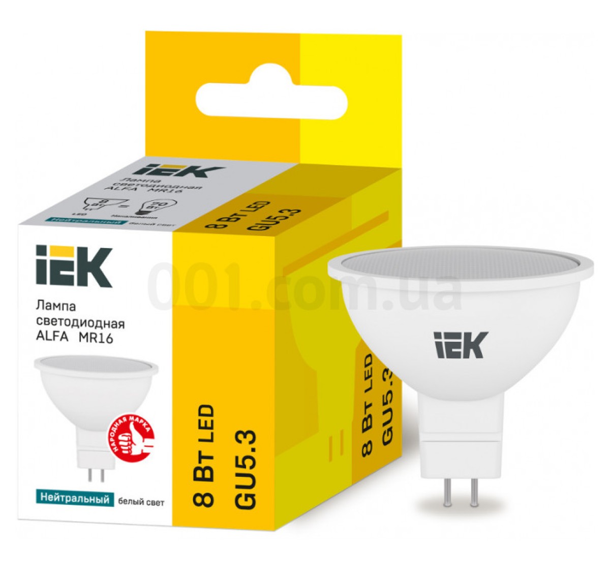 Світлодіодна лампа LED ALFA MR16 (софіт) 8 Вт 230В 4000К GU5.3, IEK 256_240.jpg
