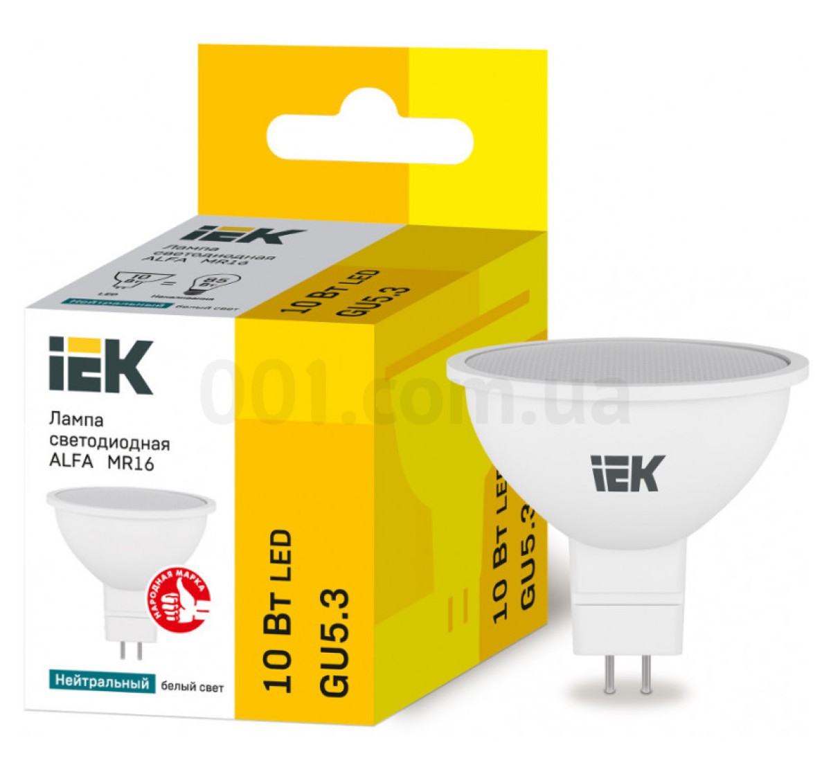 Світлодіодна лампа LED ALFA MR16 (софіт) 10 Вт 230В 4000К GU5.3, IEK 256_241.jpg