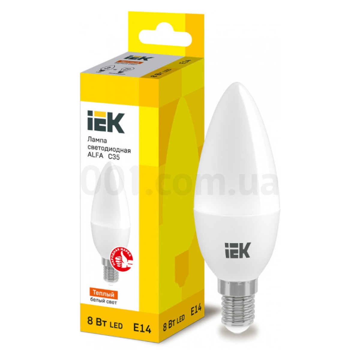 Светодиодная лампа LED ALFA C35 (свеча) 8 Вт 230В 3000К E14, IEK 256_256.jpg