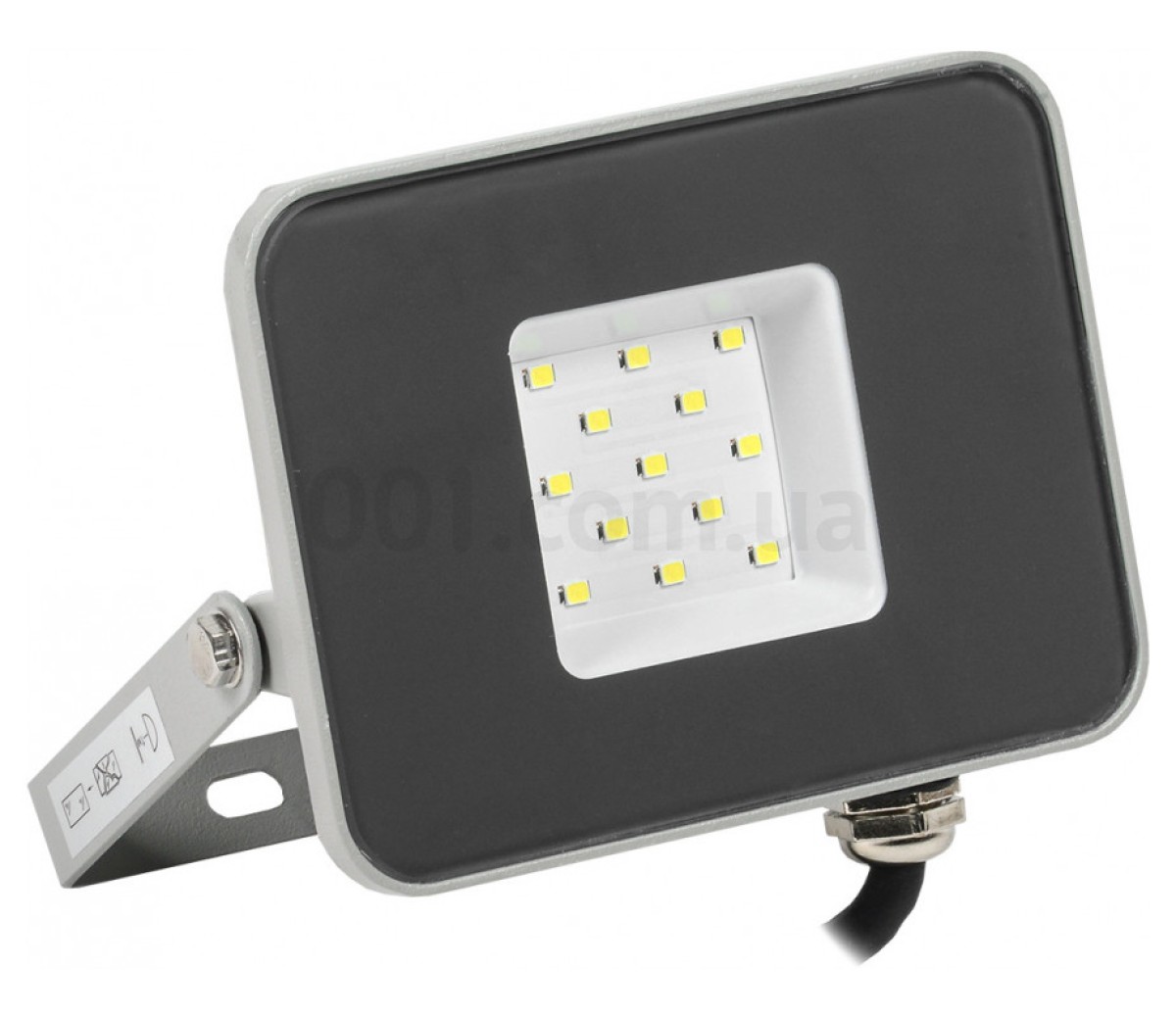 Прожектор СДО 07-10 (10Вт) світлодіодний (LED) 6500K IP65 сірий, IEK 98_85.jpg - фото 1