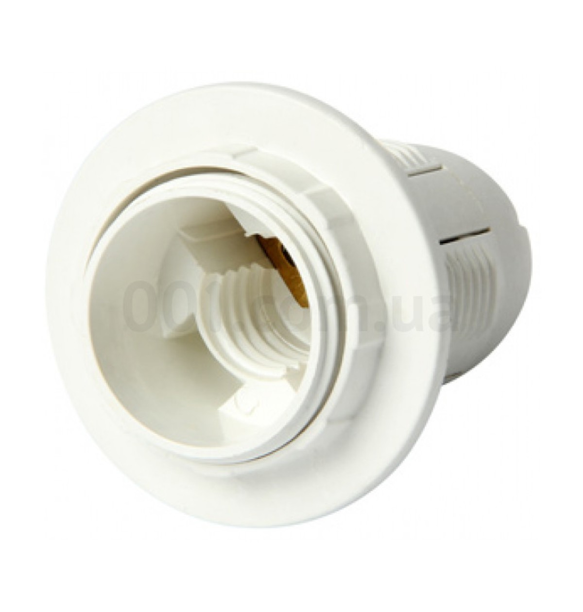 Патрон пластиковый E27 с гайкой белый e.lamp socket with nut.E27.pl.white, E.NEXT 256_269.jpg