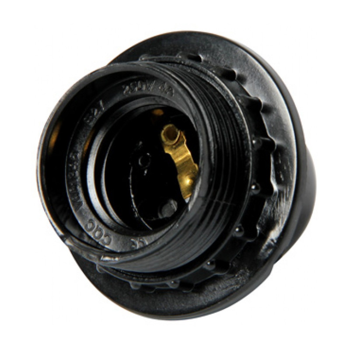 Патрон бакелитовый E27 с гайкой черный e.lamp socket with nut.E27.bk.black Е27, E.NEXT 256_256.jpg