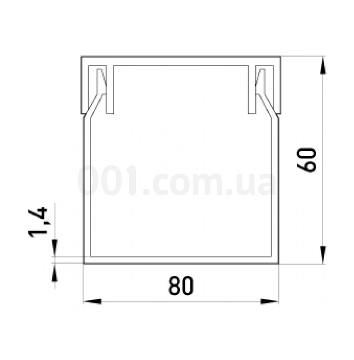 Короб кабельний пластиковий 80×60 мм (2 м) e.trunking.stand.80.60, E.NEXT 98_100.jpg - фото 2