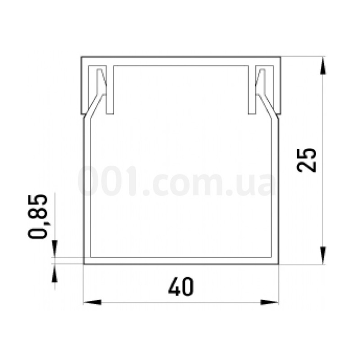 Короб кабельний пластиковий 40×25 мм (2 м) e.trunking.stand.40.25, E.NEXT 98_100.jpg - фото 2