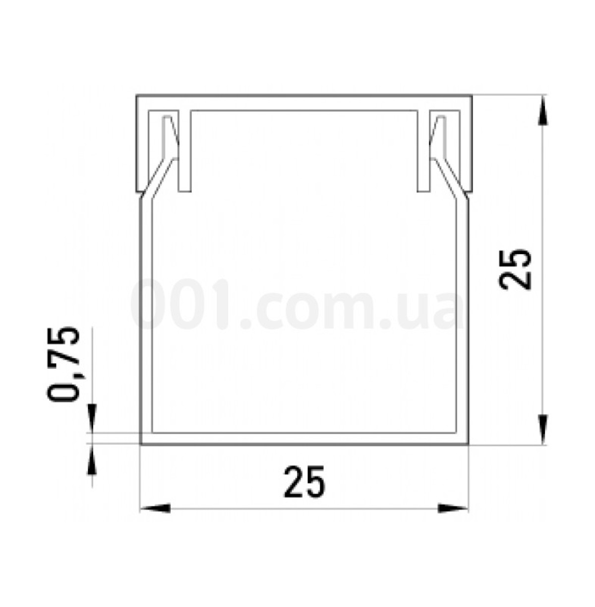 Короб кабельний пластиковий 25×25 мм (2 м) e.trunking.stand.25.25, E.NEXT 98_100.jpg - фото 2