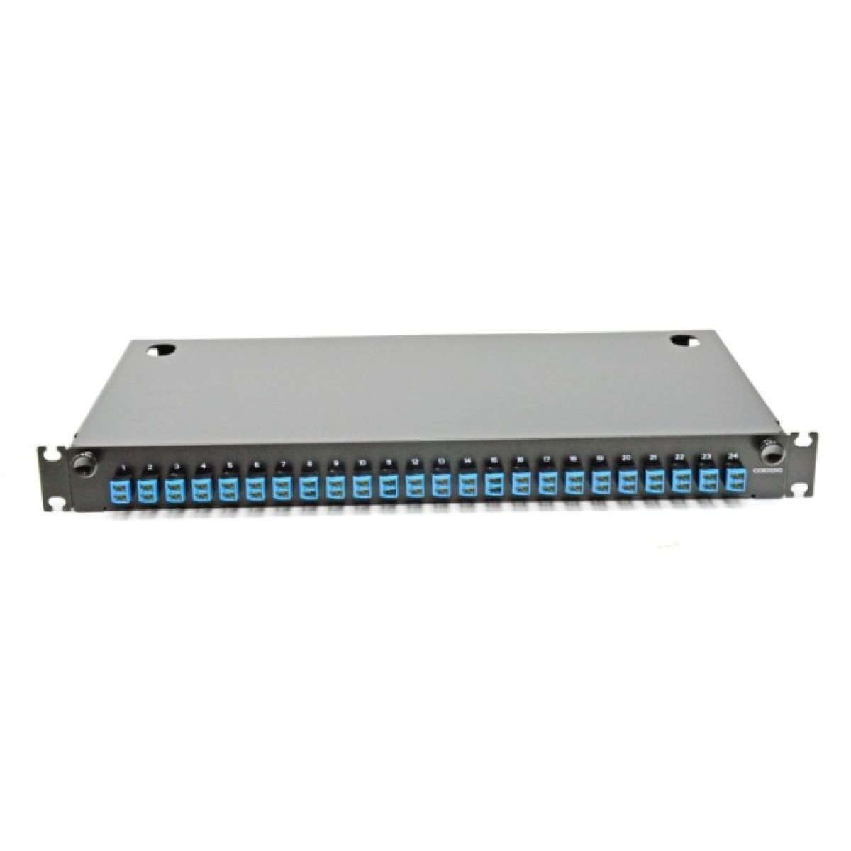 ВО патч-панель LAN1 с 24xLC Duplex адапт., 48 пигтейл., сплайс-кассетами, SM, OS2, выдвижная, 1U, черная, Corning 98_98.jpg - фото 5